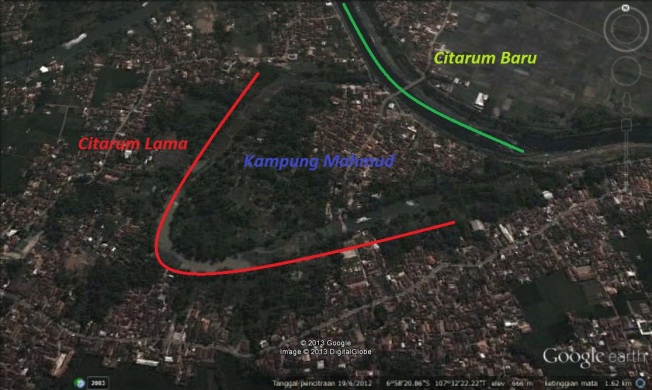 Posisi Kampung Mahmud dilihat dari Google Earth